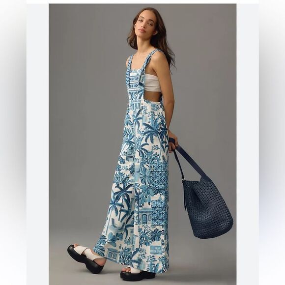 AnthropologiePrinted Overalls Farm Rio x XS